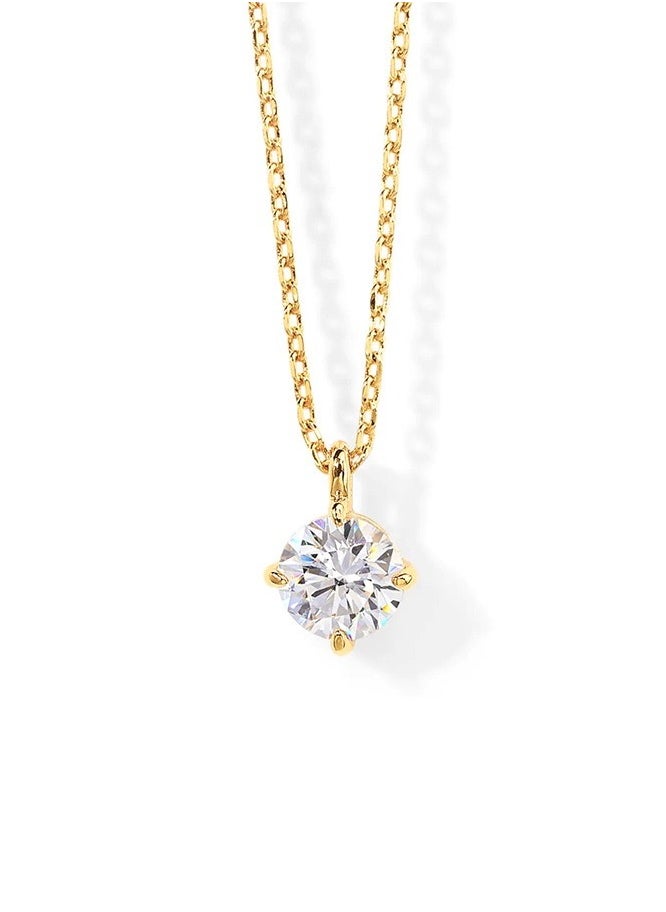 SYNSYB 14K Gold Plated Cubic Zirconia Diamond Pendant Necklace for Women Adjustable Slider with Luxury Gift Box  - Image 1