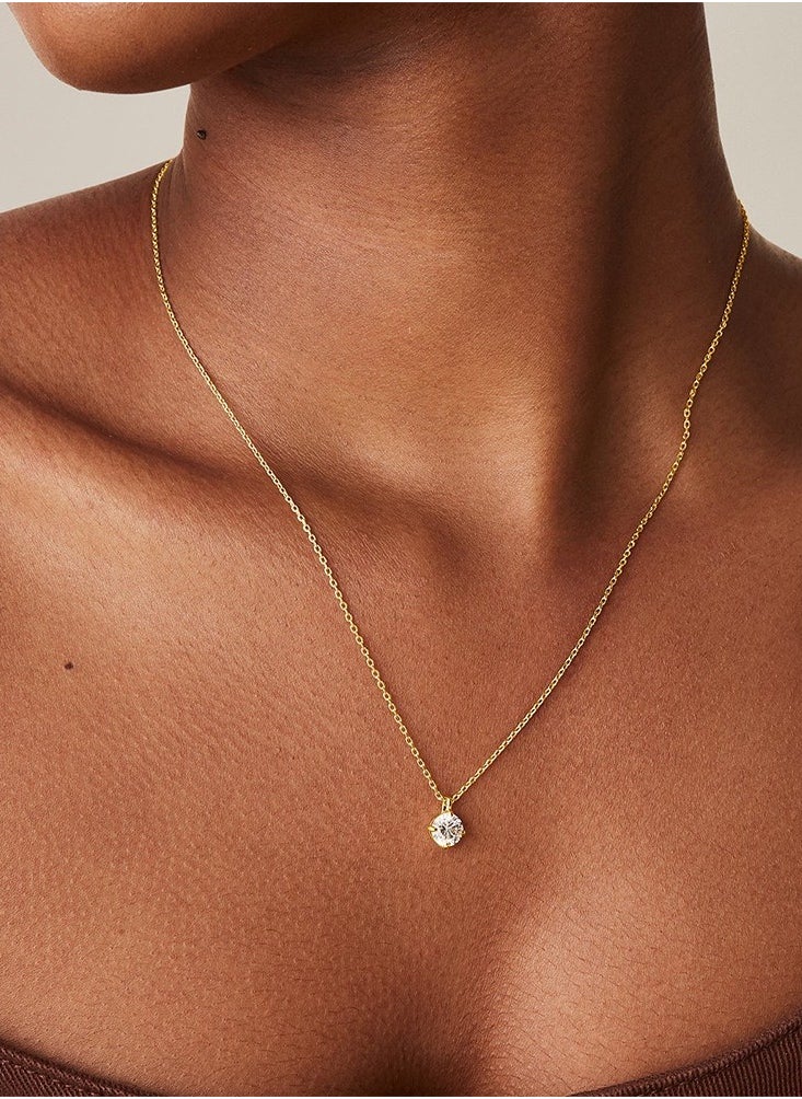 SYNSYB 14K Gold Plated Cubic Zirconia Diamond Pendant Necklace for Women Adjustable Slider with Luxury Gift Box  - Image 3