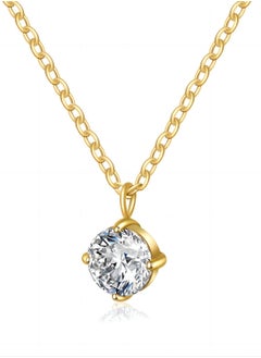 SYNSYB 14K Gold Plated Cubic Zirconia Diamond Pendant Necklace for Women Adjustable Slider with Luxury Gift Box  - Image 5