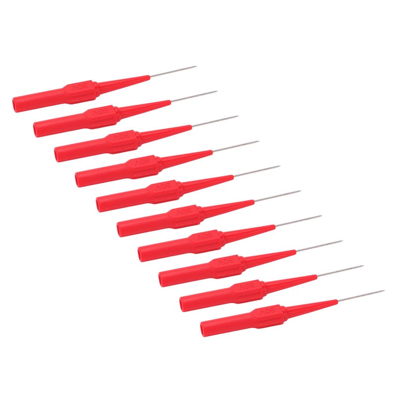 Red 10 Pcs 0.7mm Test Probe Set 4.0mm Socket Piercing Probe For Testing Equipment - Image 4