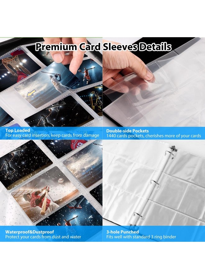 WOT I WOT I 9-Pocket Trading Card Sleeves, 1440 Pockets Double-Side Card Sleeves Clear Page Protectors for 3 Ring Binder Holds Sports Cards, Game Cards  - Image 5
