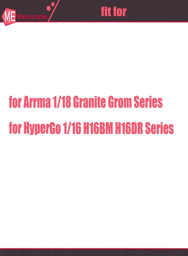Mesimsple Pre-glued Wheel and Tires Star Rim ARA550112 for HyperGo 1/16 H16BM H16DR for Arrma 1/18 Granite Grom Series Upgrade Parts Red - Image 2