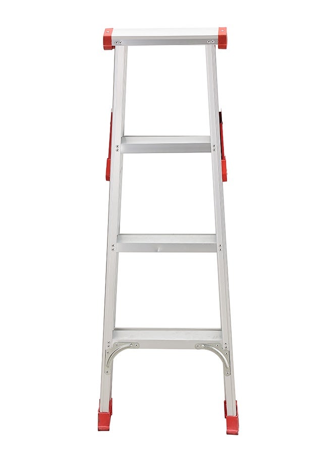 LAWAZIM 4 Step Aluminum Ladder - Portable Folding Step Ladder with Wide Anti-Slip Pedals, Non-Slip Feet, and Space-Saving Design - Ideal for Home, Kitchen, Office, Garden, Warehouse, and Cleaning - Image 4
