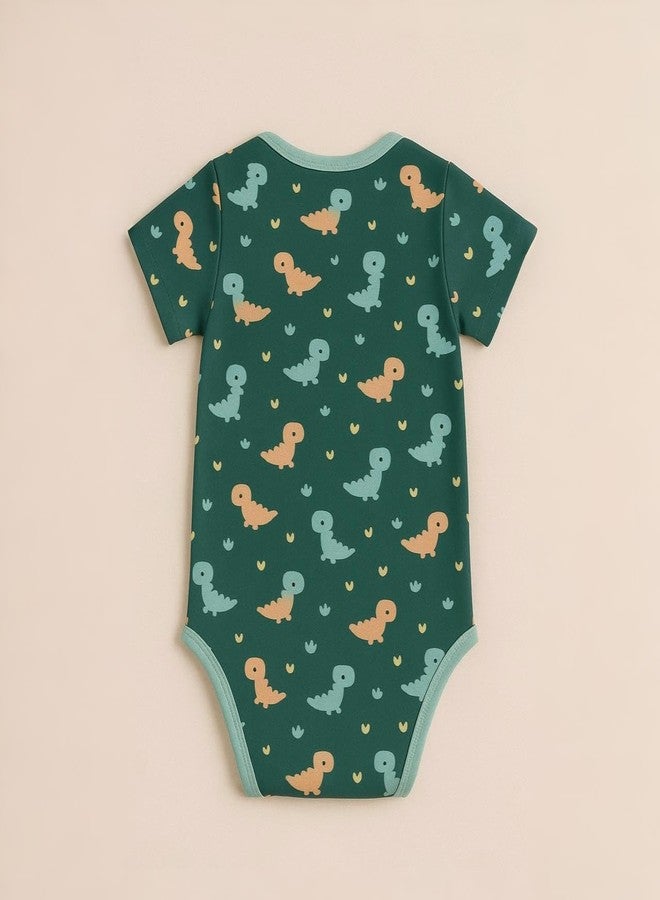 Adhigams Premium Newborn Baby Boys Cotton Romper Set Soft Breathable Lightweight Baby Wear Skin Friendly Fabric Comfortable Fit Designed for Easy Movement Pack of 3 (0-3 Month) - Image 5