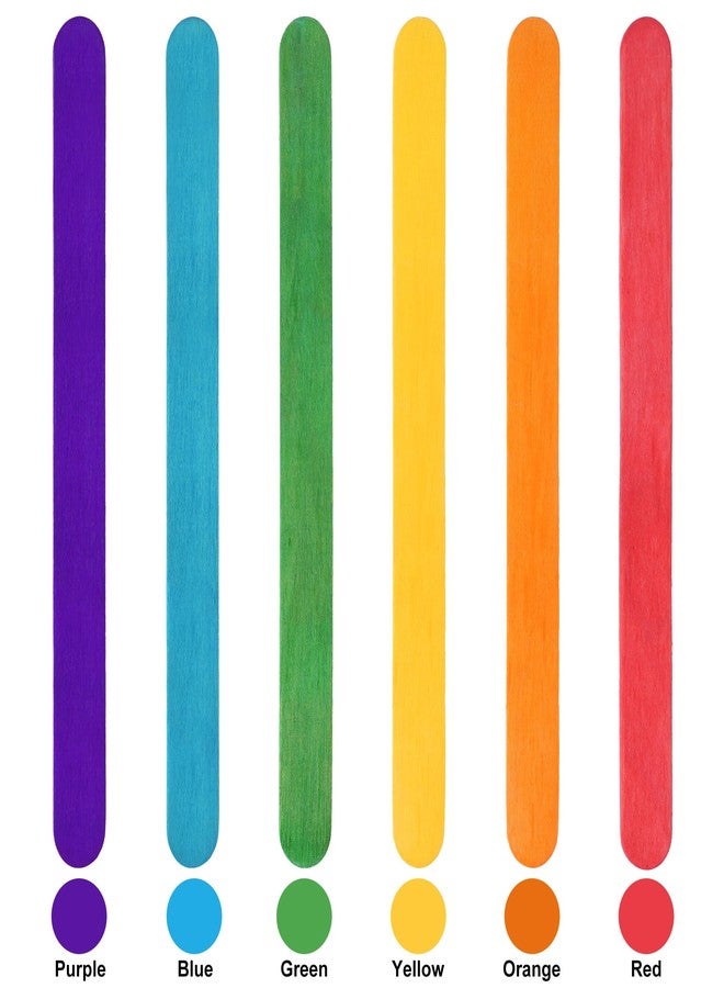 CRTWDMAN 1200 Pcs Colored Popsicle Sticks, 4.5 Inch Colored Wooden Craft Sticks for DIY Craft Creative and Classroom Art Supplies, Ice Cream Sticks, Multi-Color Rainbow Craft Sticks for Home Art Projects - Image 3