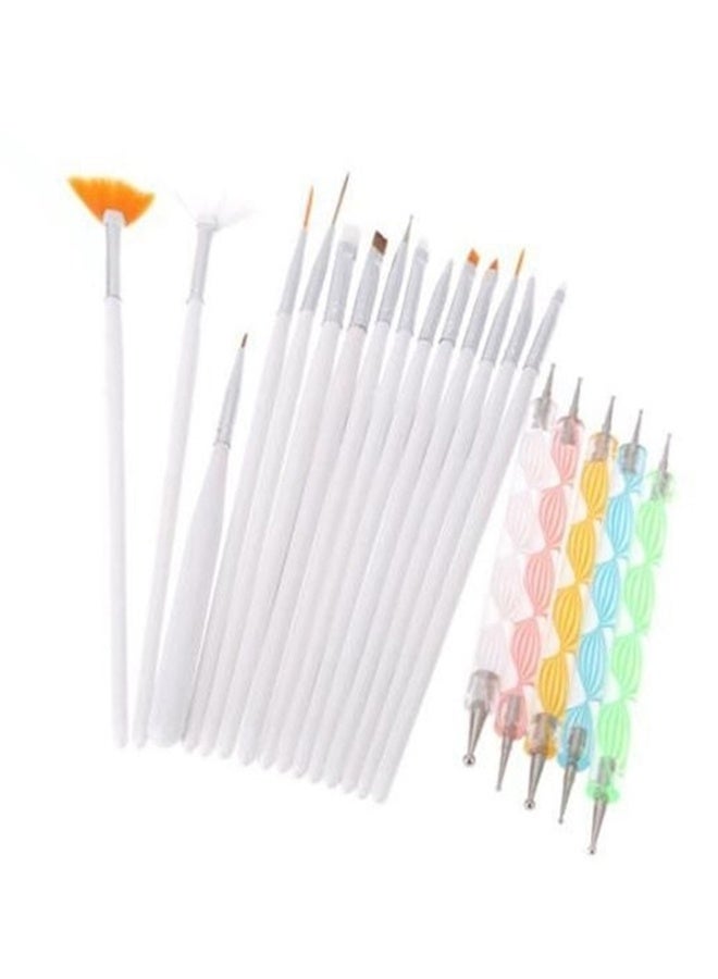 20-Piece Nail Art Brushes and Dotting Tools Set
