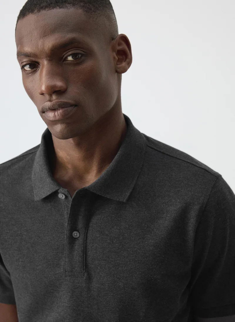 Mango Man 96-GRIS OSCURO VIGORE Polo Shirt Rea for Men | Best Price UAE