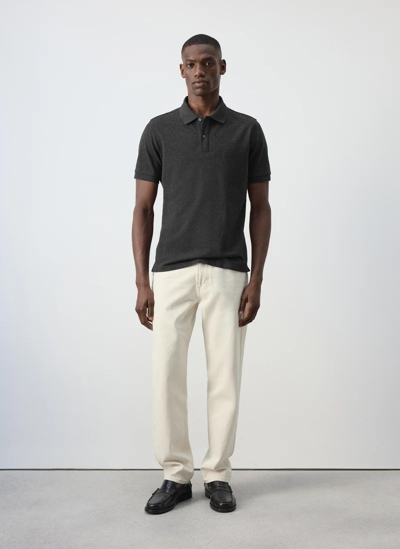 Mango Man 96-GRIS OSCURO VIGORE Polo Shirt Rea for Men | Best Price UAE