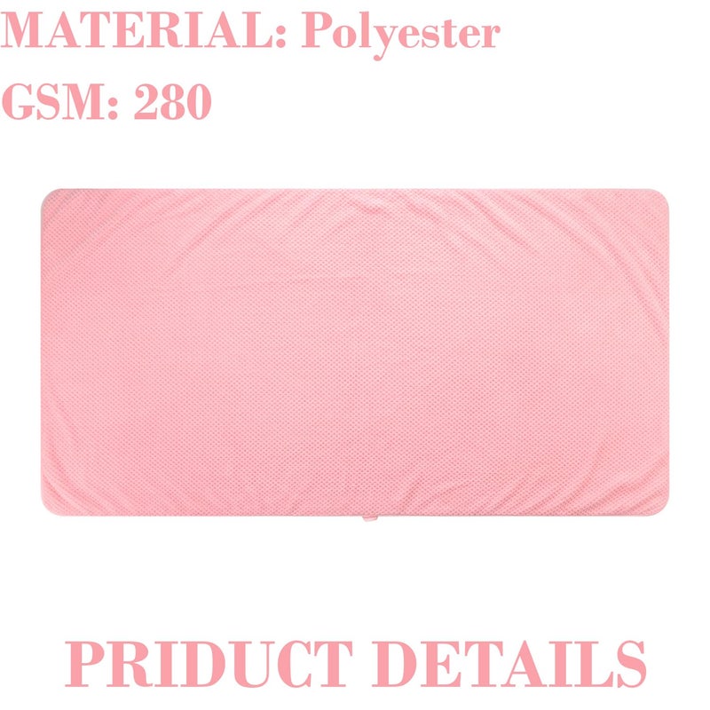 Homestic Bath Towel for Men, Women|280 GSM|Extra Soft & Fade Resistant|Polyester Towels for Bath|Bathing Towel, Bath Sheet (Pink) - Image 3