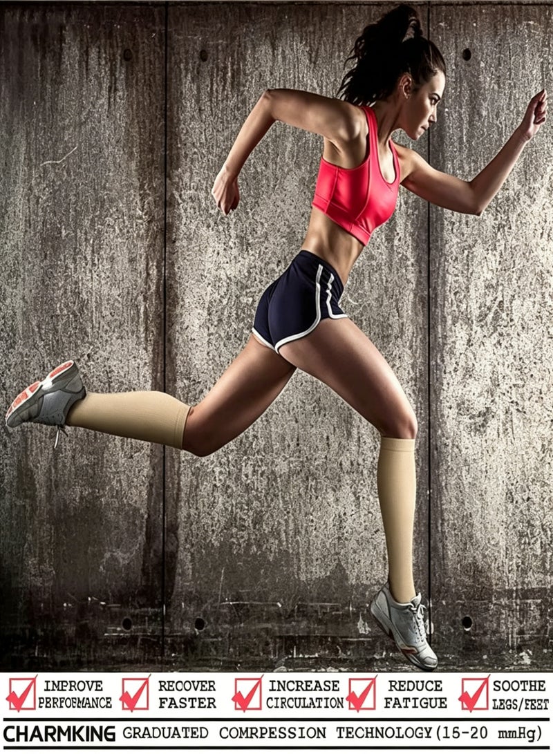 Amanli 3 Pairs Compression Socks for Women & Men Circulation  15-20 mmHg is Best Support for Athletic Running Cycling - Image 2