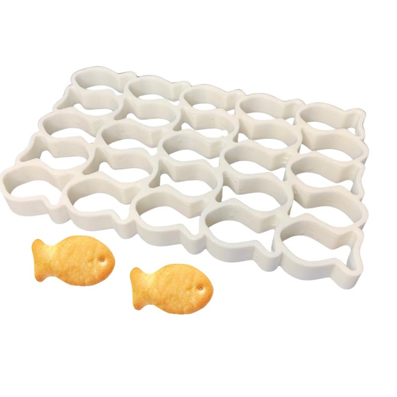 Gold Fish Cutter Goldfish Mini Cracker Cookie Cutter Mold Baked Fish Shaped Maker for Kids Gluten Free DIY White