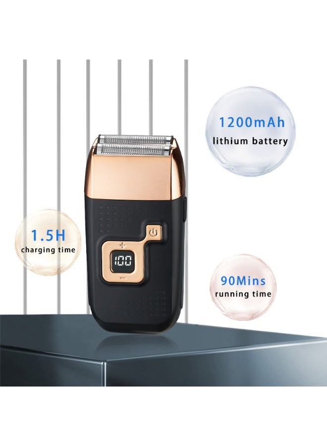Professional USB Rechargeable Double-Use Black Foil Men's Electric Shaver - Image 4
