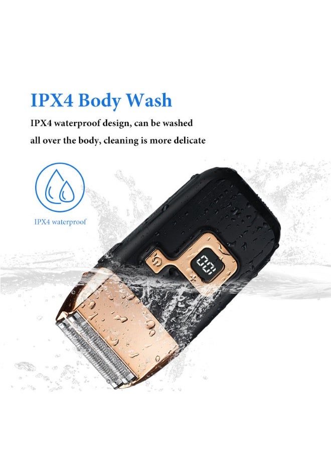 Professional USB Rechargeable Double-Use Black Foil Men's Electric Shaver - Image 3