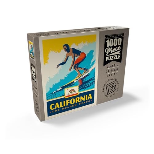 MyPuzzle.com MyPuzzle California The Golden State Surfer Premium 1000 Piece Jigsaw Puzzle for Adults - Image 5