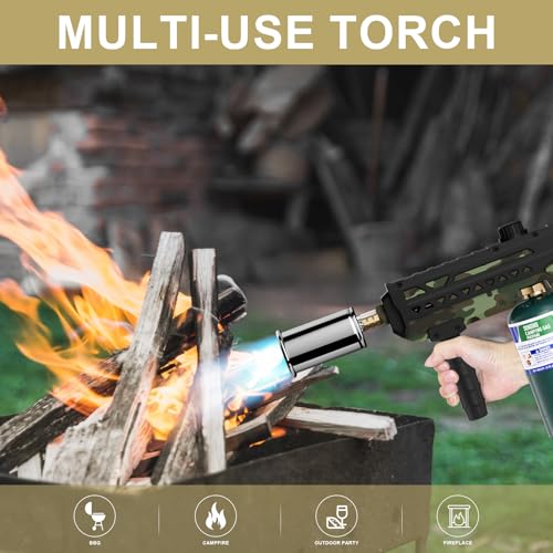 Sondiko Powerful Cooking Propane Torch Gun, Culinary Torch Campfire Starter, Adjustable Torch Burner for Searing Steak, BBQ, Welding (Propane Tank Not Included) - Image 2