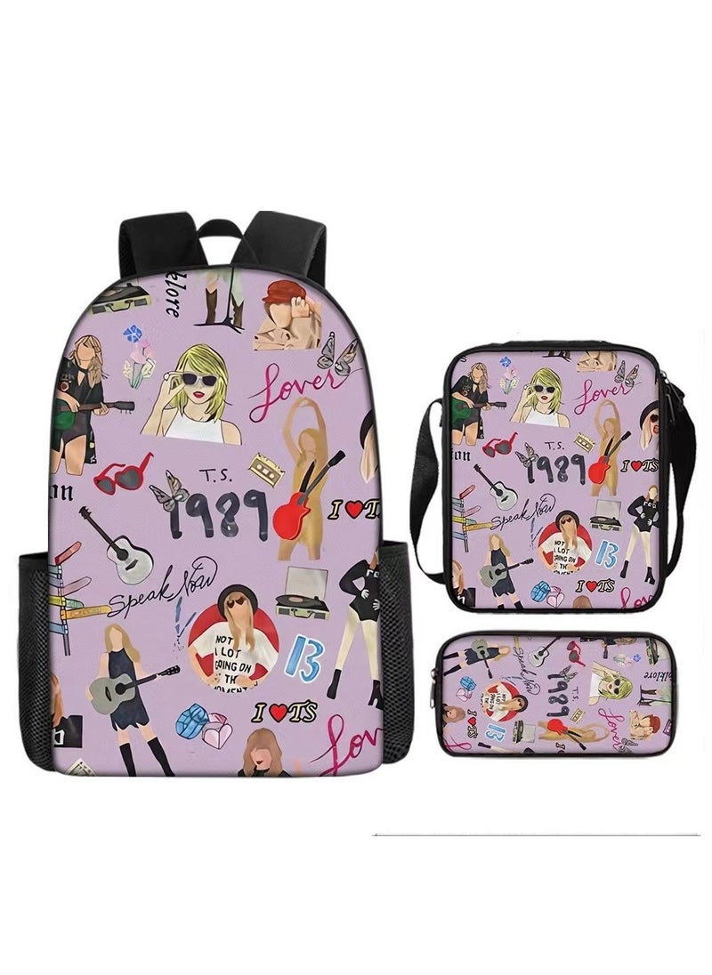 Taylor Swift Taylor Swift Student School Bag Cartoon Character Backpack 29*16*42 cm 