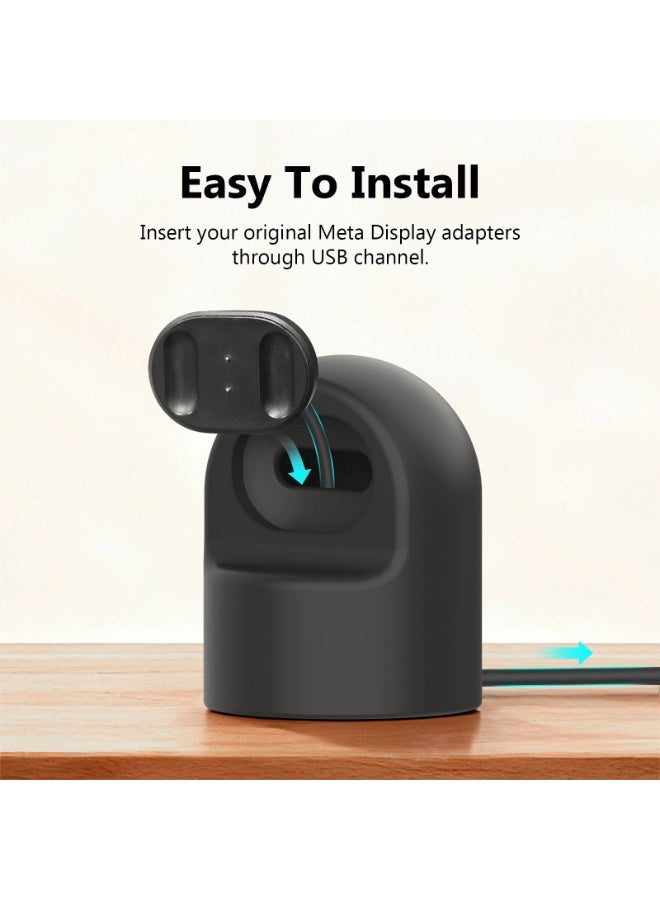 Silicone Desktop Charging Stand for Meta Ray-Ban Display | Cable Management Base with Adapter Slot - Image 4