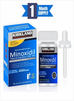 Kirkland Signature Minoxidil USP 5% – Effective Scalp Treatment for Men, 1-Month Pack (Single) 