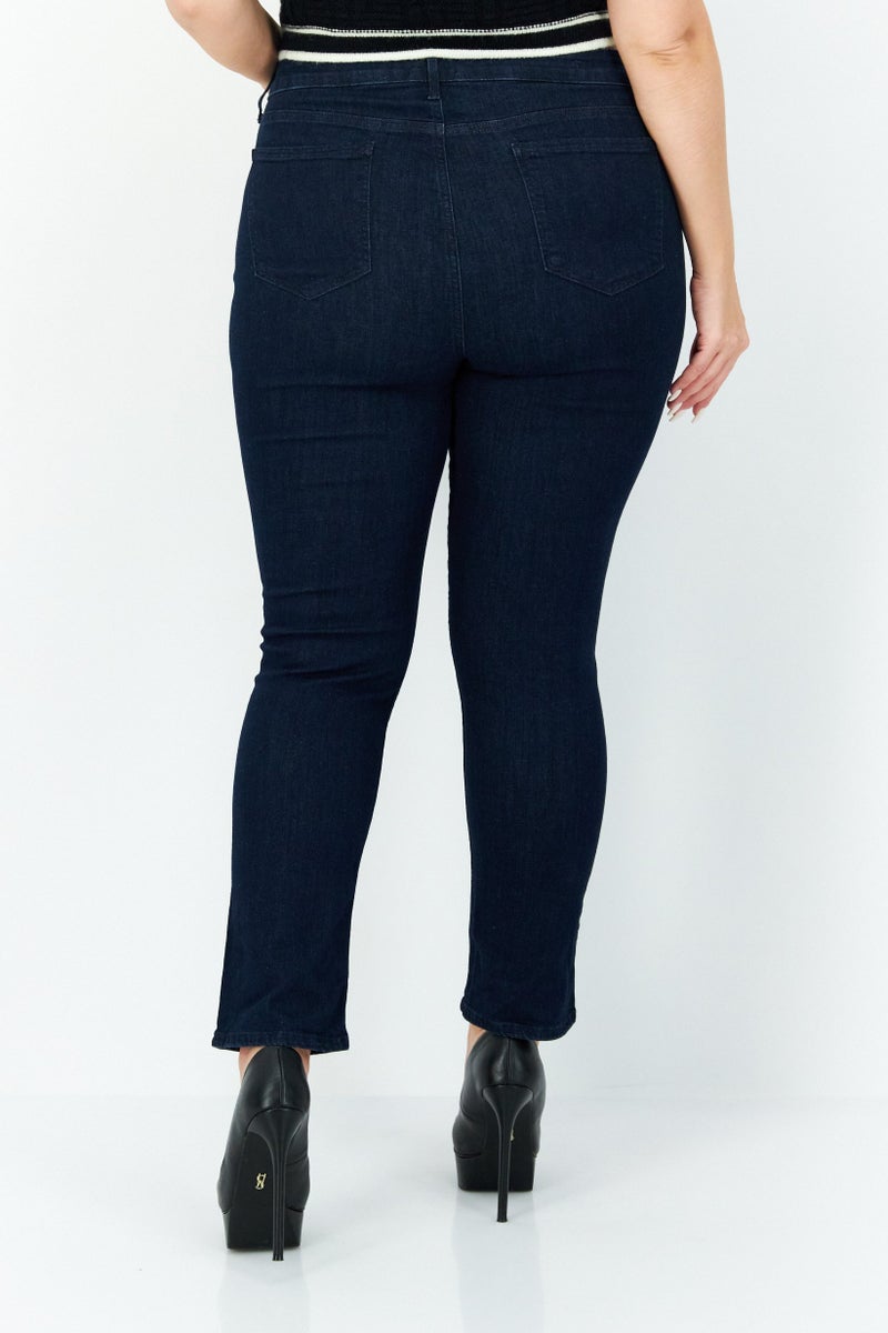 NYDJ Women Petite Solid Stretchable Jeans, Dark Blue - Image 3