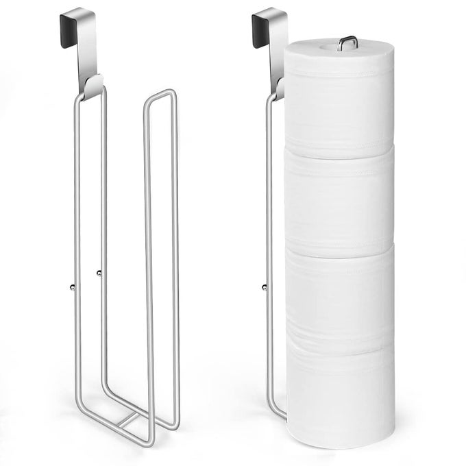 2PCS OVER THE TANK TOILET PAPER HOLDER FOR 4 ROLL TISSUEBATHROOM TOILET PAPER ROLL STORAGE HOLDER WALL MOUNT BRUSHED NICKELMETAL HANGING TOILET PAPER HOLDER DISPENSERORGANIZER