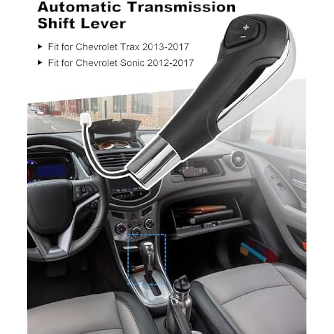 ريحني مقبض ناقل الحركة الأوتوماتيكي مقبض ناقل الحركة مع زر ملاءم لشيفروليه تراكس مصطلح 20132017 ملاءمة لشيفروليه سونيك 2012 20132017 كروم - Image 2