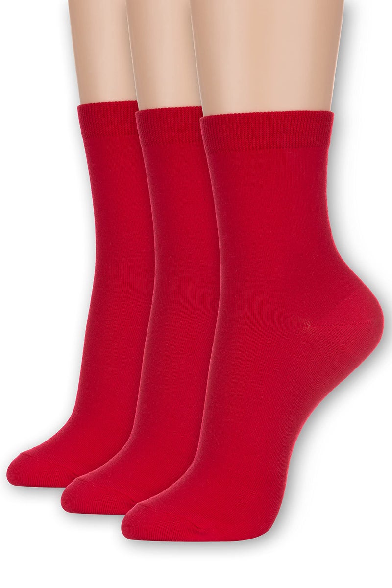 Dani's Choice Basic Solid Casual Quarter Socks for Soft Comfort (Onesize, Red) - Image 1