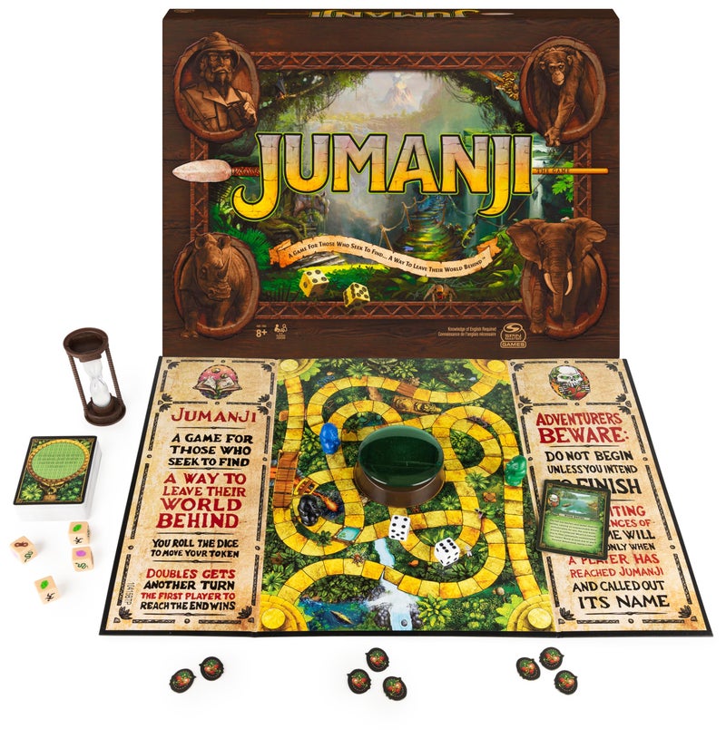 Spin Master Games, Jumanji 30th Anniversary Edition, The Classic Thrilling Adventure Family Board Game Based on The Action-Comedy Movie, Updated Jungle Challenges, 2-4 Players, for Ages 6 & Up - Image 1