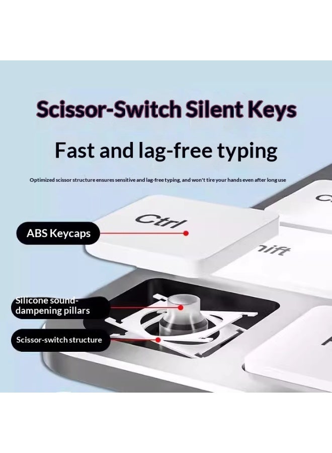 كومبو لوحة مفاتيح و ماوس لاسلكي بلوتوث أسود مع نقش ليزر عربي – لوحة مفاتيح نحيفة وهادئة، بدون إضاءة خلفية، متوافقة مع أجهزة متعددة - Image 5