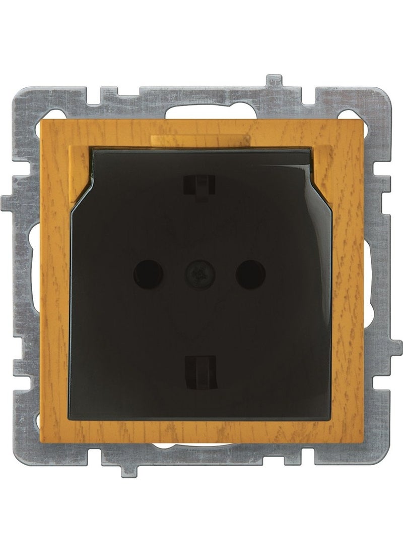 Nilson - Touran Oak Covered Grounded Socket Without Frame - Image 1