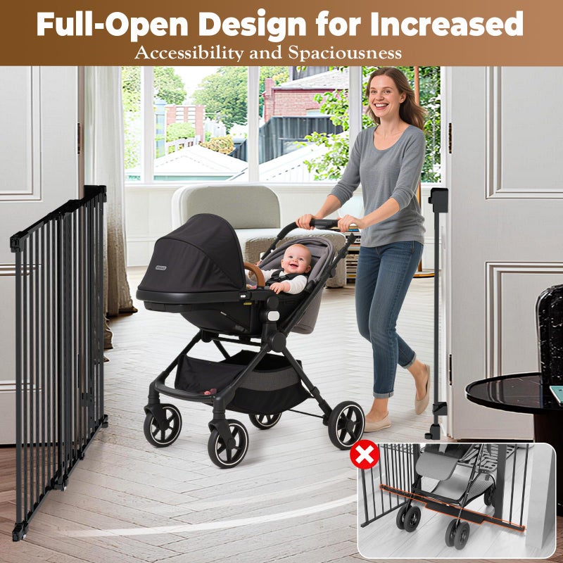 Pravoluxmax 35-55" No Bottom Bar Baby Gates for Stairs, 39" Extra Tall Child Safety Gate with Auto Close Large Walk Thru Door, Hardware Mount Dog Gate Pet Gate for The House Doorways, Indoor Outdoor use - Image 3