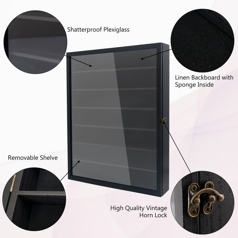 Hodeframe 16x20 Shadow Boxes Display Cases with Shelves, Black Deep Shadow Box Frame for Keepsake Collectibles, Coins Military Medals Pins Wedding Flowers - Image 3