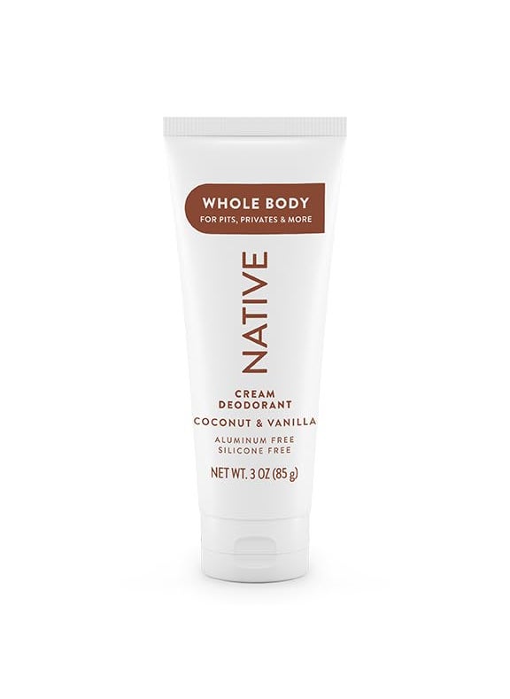 native Native Whole Body Deodorant Cream Contains Naturally Derived Ingredients, Deodorant for Women & Men | 72 Hour Odor Protection, Aluminum Free with Coconut Oil and Shea Butter | Coconut & Vanilla 