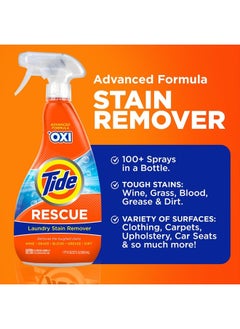 Tide Laundry Stain Remover with Oxi, Rescue Clothes, Upholstery, Carpet and more from Tough Stains, Stain Treater, Travel Essential Spray, 3 Oz (Pack of 2)  - Image 2