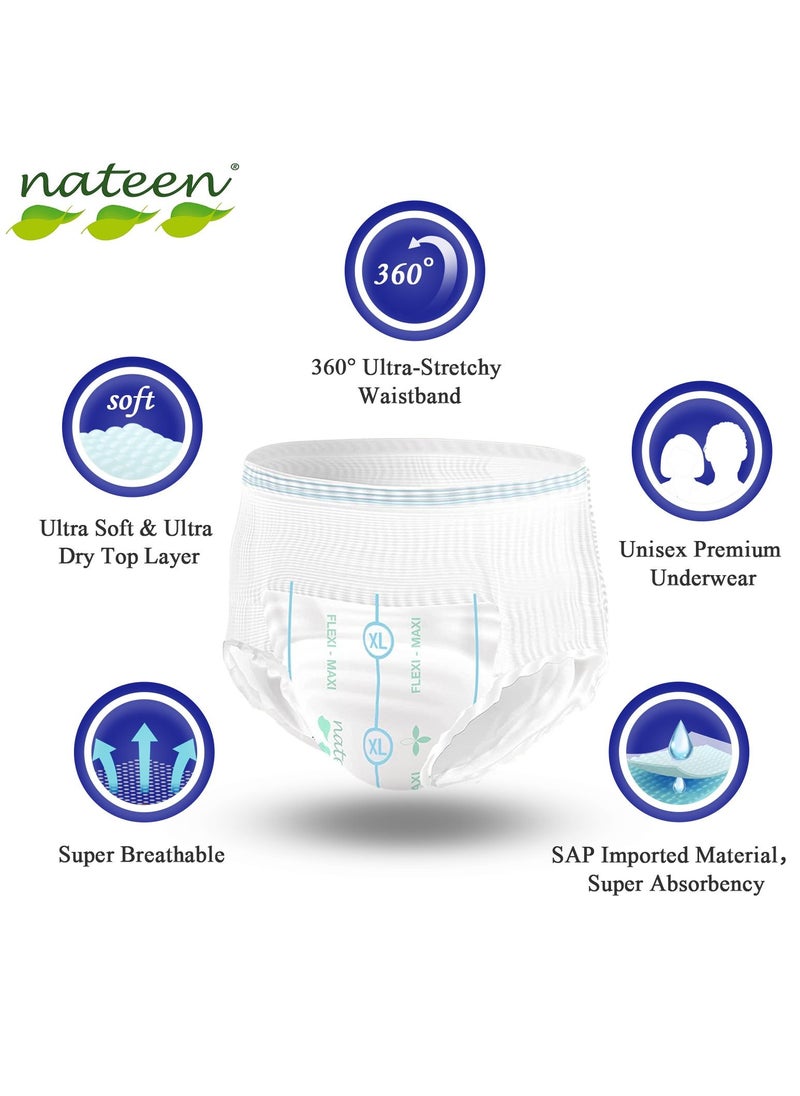 nateen - Flexi Maxi Adult Diapers Pants,Incontinence Night Time Pull Up,Extra Large,Waist Size 130-170cm,20 Count Adult Pull Ups,Superior Comfort,Excellent Combination of Protection. (20 Count) - Image 1