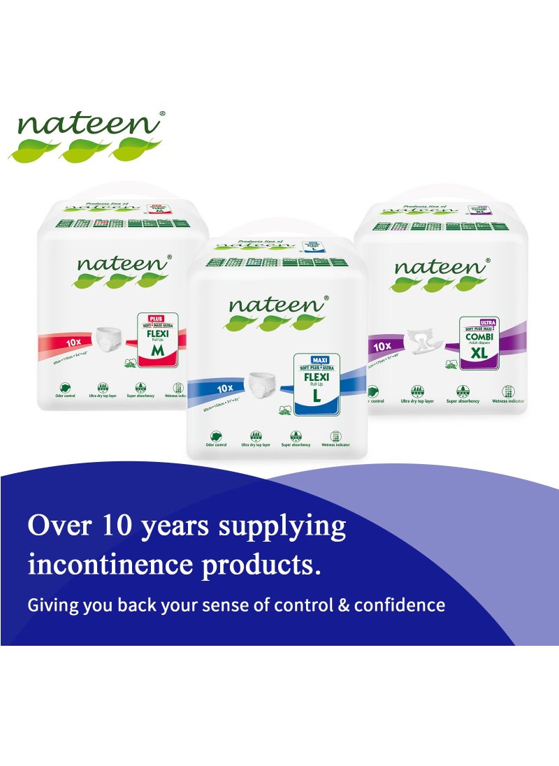 nateen - Flexi Maxi Adult Diapers Pants,Incontinence Night Time Pull Up,Extra Large,Waist Size 130-170cm,20 Count Adult Pull Ups,Superior Comfort,Excellent Combination of Protection. (20 Count) - Image 1