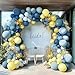 Partycus Dusty Blue Yellow Balloon Arch Kit Double Stuffed Dark Pastel Blue Light Yellow Pearl Balloon Garland for Birthday Bridal Wedding Baby Shower Lemon Valentines Party Decoration - Image 2
