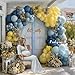 Partycus Dusty Blue Yellow Balloon Arch Kit Double Stuffed Dark Pastel Blue Light Yellow Pearl Balloon Garland for Birthday Bridal Wedding Baby Shower Lemon Valentines Party Decoration - Image 4