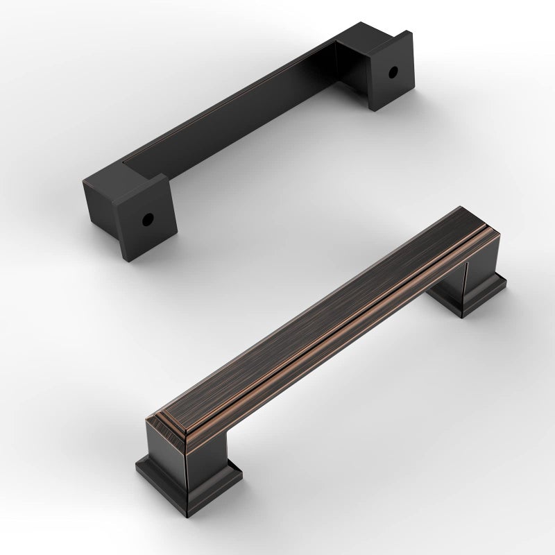 Amerdeco 10 Pack Oil Rubbed Bronze Cabinet Pulls 334 Inch96mm Hole Center Cabinet Hardware Kitchen Cabinet Handles for Bathroom Drawer Pulls Dresser Pulls ZH0001 - Image 2