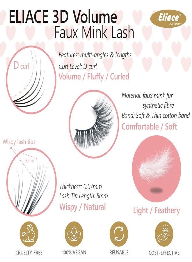 Eliace 15 Pairs 13MM False Eyelashes Natural look Cat Eye Lashes Wispy Strips 3D Mink Lashes Fake Eyelashes Faux,Winged Fox Eyelashes, Soft Thin Band Comfortable Reusable False Lash, Vincy Style - Image 5