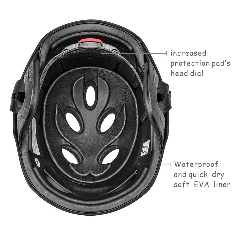 Tontron Adult Whitewater Kayaking Canoeing Watersports Helmet (Matte Deep Black, Large) - Image 3
