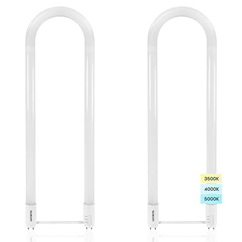 Luxrite U Bend LED Tube Light, T8 T12, 17.5W (32W Equivalent), 3 Colors 3500K | 4000K | 5000K, 2100 Lumens, Fluorescent Light Tube Replacement, Direct or Ballast Bypass, UL Certified, G13 Base, 2-Pack - Image 1