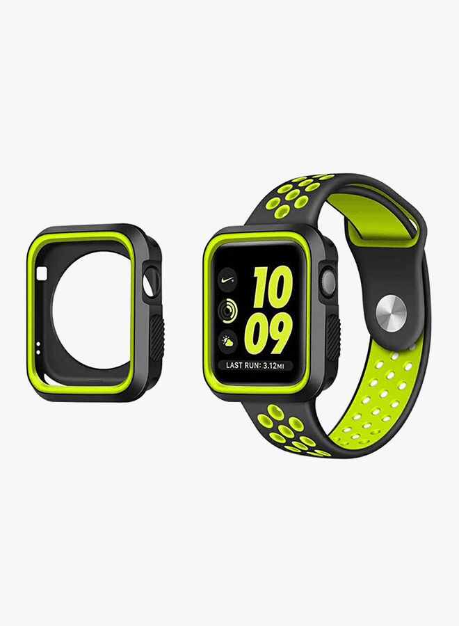 NIBEMINENT Protective Cover For Apple Watch Series 3 42mm Green/Black - Image 3