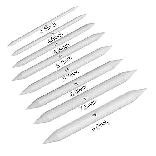VENCINK 21 Pcs Blending Stumps and Tortillions Set with Sketch Sandpaper Pencil Sharpener Pointer and Pencil Extension Tool Drawing Art Kneaded Eraser for Student Sketch Drawing Set by VENCINK - Image 3