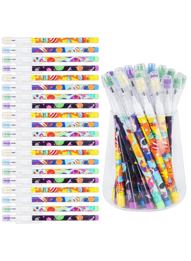 Kolewo4ever 48Pcs Space Multi Point Pencils Fun Astronaut Pencils Planet Rocket Space Ship Pencils Non Sharpening Pop Up Pencil For Classrooms, Student Reward, Space Party Favors - Image 1