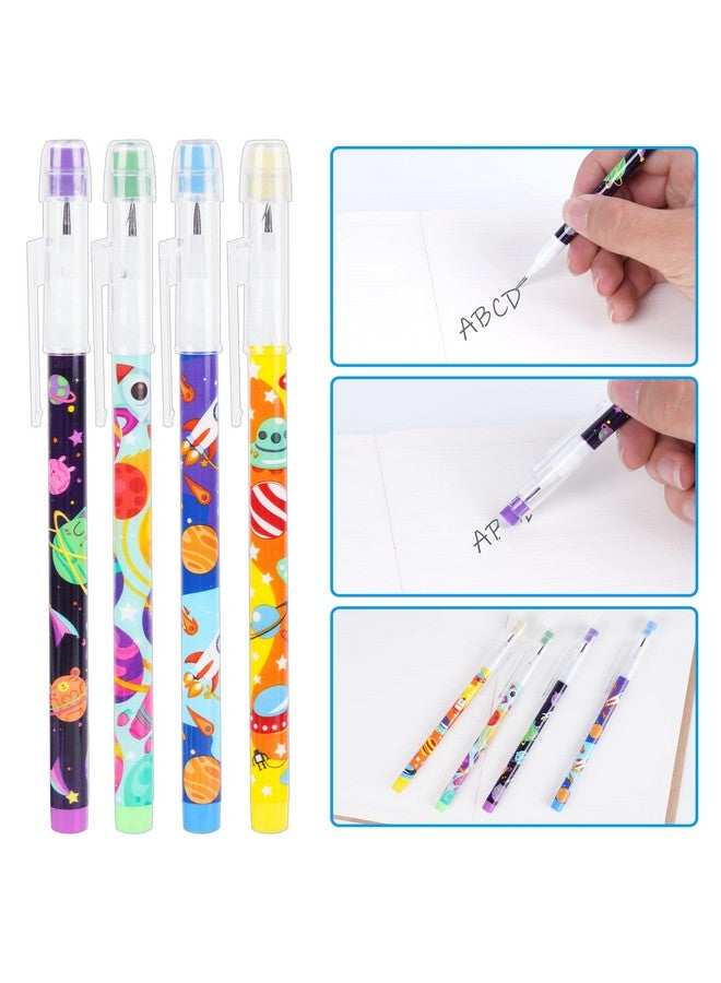 Kolewo4ever 48Pcs Space Multi Point Pencils Fun Astronaut Pencils Planet Rocket Space Ship Pencils Non Sharpening Pop Up Pencil For Classrooms, Student Reward, Space Party Favors - Image 4