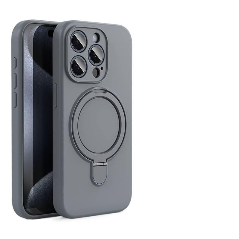 MS Silicone MagSafe Case for iPhone 14 / 14 Plus / 14 Pro / 14 Pro Max with Drop Protection and Kickstand plus Shockproof plus Strong Magnetic plus Full Coverage in Titanium Grey - Image 1