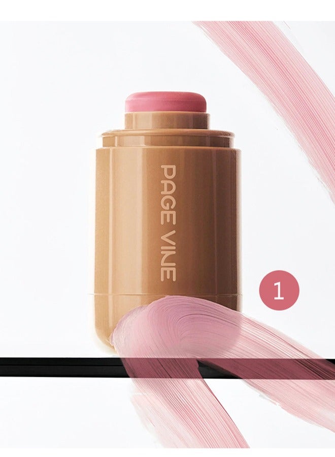 PAGE VINE Pocket Blush -  Long Lasting Smooth Lipstick Blush Stick, Matte Highly Chroma Blusher Paste, Waterproof Blusher Cream #01 - Image 2