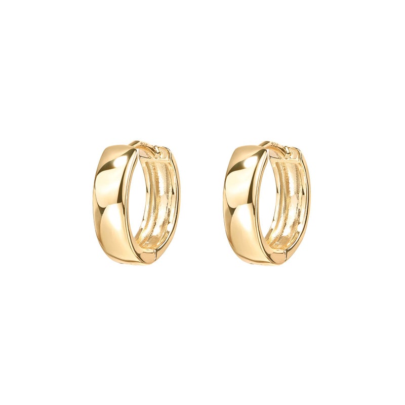 PAVOI 14K Yellow Gold Plated 925 Sterling Silver Posts Huggie Hoop Earrings for Women - Thick Small Hoops Earscape Jewelry - Gold Earrings for Women - Image 3
