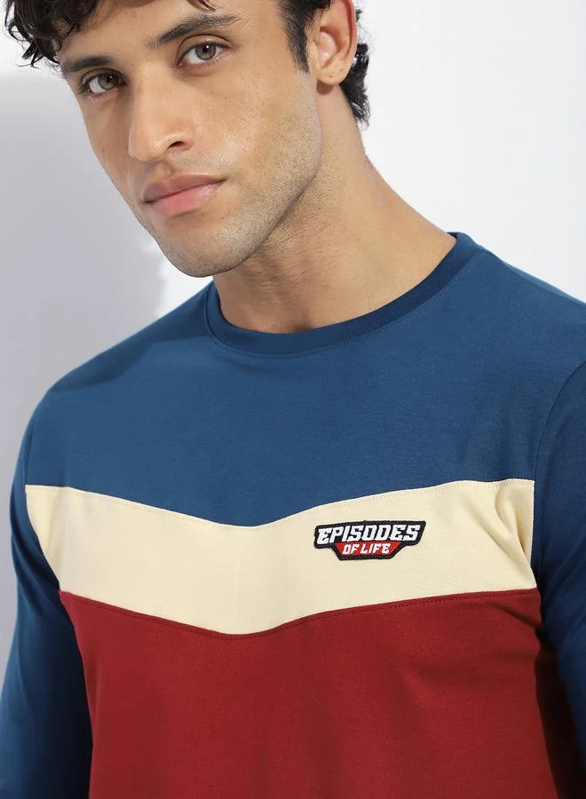 Dillinger Men Regular Fit Cut and Sew Panel T-Shirt