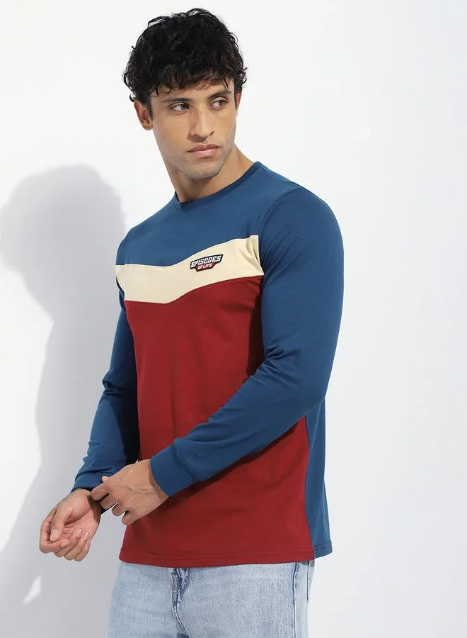 Dillinger Men Regular Fit Cut and Sew Panel T-Shirt